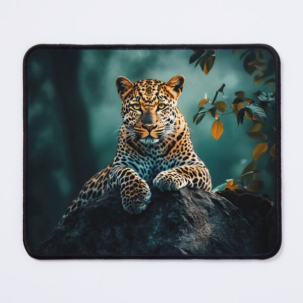 Item preview, A Leopard resting on rocky outcrop at dusk - Wildlife photography designed and sold by TheArtistOf2022.