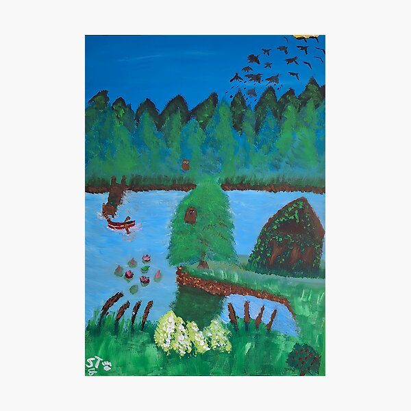 Item preview, Peaceful day at the lake designed and sold by SGrasshoffArt.