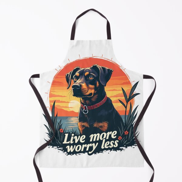 Item preview, Live More Worry Less Dog Sunset Quote designed and sold by Quirky Shirts.