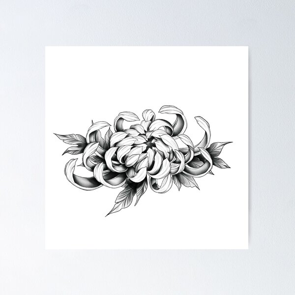 Item preview, Japanese flower designed and sold by ericorvustattoo.