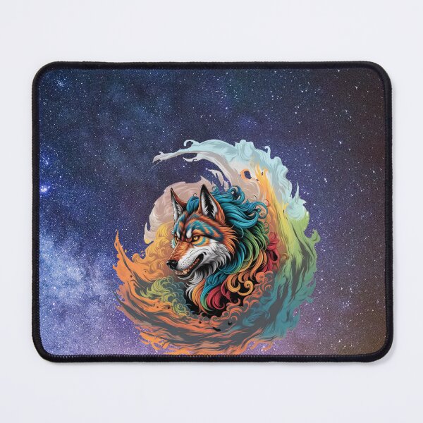 Item preview,   "Vibrant Multi-Colored Wolf Against Starry Night Sky" designed and sold by AnimalAirtistry.