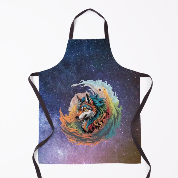 Item preview,   "Vibrant Multi-Colored Wolf Against Starry Night Sky" designed and sold by AnimalAirtistry.