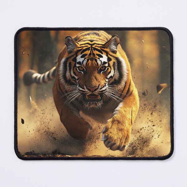 Item preview, African Tiger charging through forest - Wildlife photo designed and sold by TheArtistOf2022.