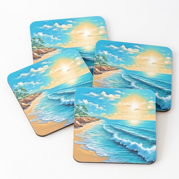 Item preview, Sunlit Beach Waves Design  designed and sold by Health And Fitness Posts e-Store.