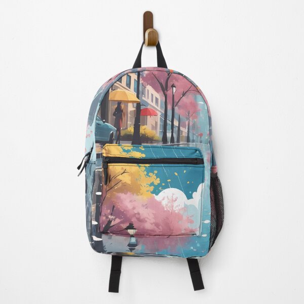 Item preview, Rainy Spring City – Reflections & Umbrellas in a Dreamy Urban Scene designed and sold by KateVil.