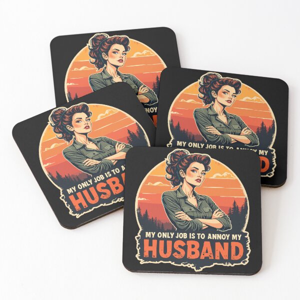Item preview, Funny Wife Humor Annoy Husband Retro designed and sold by Quirky Shirts.