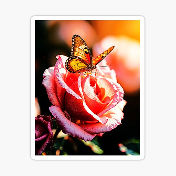 Item preview,  A butterfly landed gently on a rose. designed and sold by LosCity.