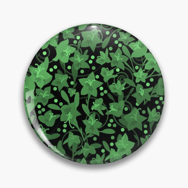 Item preview, Green Monochrome Flower Field Spirals Dots on Black Half-Drop Repeat 5748 designed and sold by Art in My Loft.
