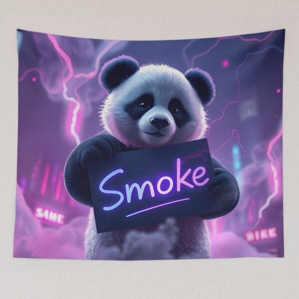 Item preview, Cyberpunk Panda – Neon Glow & Smoke Aesthetic designed and sold by FusionCipher.