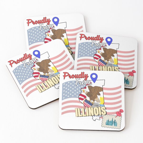 Item preview, Proudly from Illinois - USA state design designed and sold by PHRASEandSTYLE.