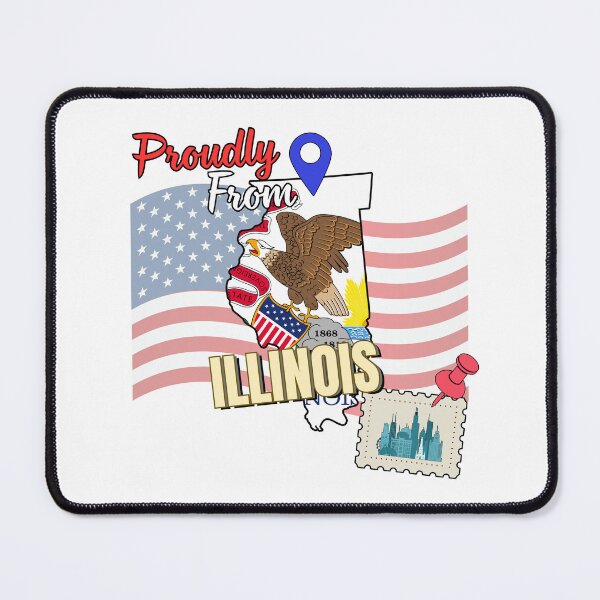 Item preview, Proudly from Illinois - USA state design designed and sold by PHRASEandSTYLE.