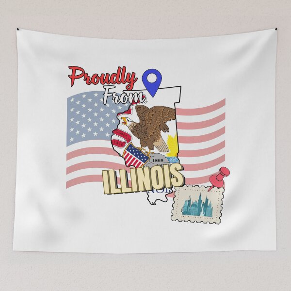 Item preview, Proudly from Illinois - USA state design designed and sold by PHRASEandSTYLE.