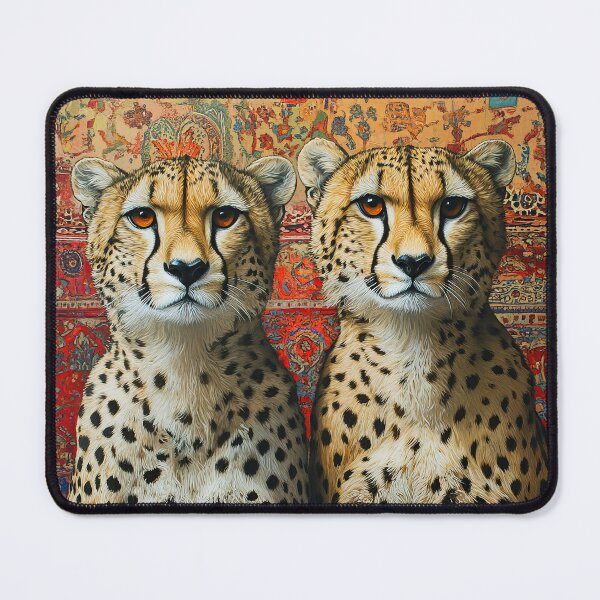 Item preview, Two Cheetahs infront of tapestry - Wildlife painting designed and sold by TheArtistOf2022.