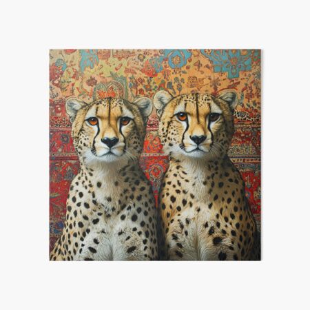 Item preview, Two Cheetahs infront of tapestry - Wildlife painting designed and sold by TheArtistOf2022.