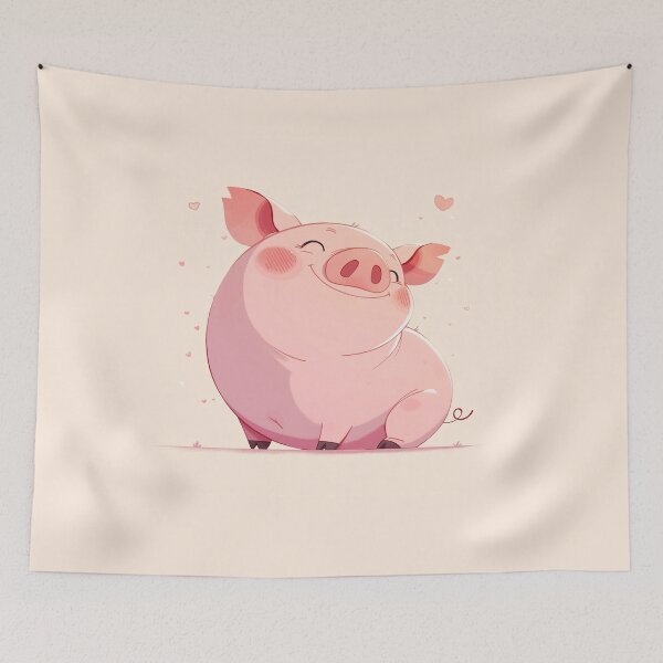 Item preview, Drawing of a funny pig laughing designed and sold by Redboof.