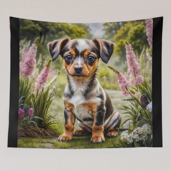Item preview, Isabel Dapple Chiweenie Puppy Portrait Painting designed and sold by Heart and Soul Studio.