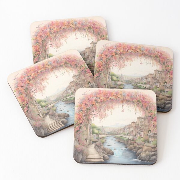 Item preview, Watercolor Dream City - Riverside Bliss designed and sold by KateVil.