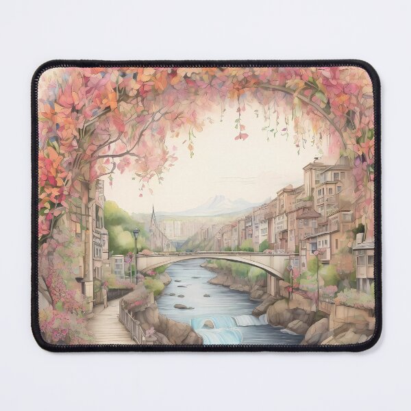 Item preview, Watercolor Dream City - Riverside Bliss designed and sold by KateVil.