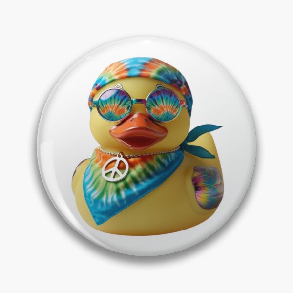Item preview, Groovy Hippie Rubber Duck – Tie-Dye Peace & Love Bath designed and sold by StormArte.