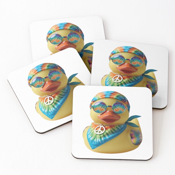 Item preview, Groovy Hippie Rubber Duck – Tie-Dye Peace & Love Bath designed and sold by StormArte.