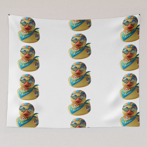 Item preview, Groovy Hippie Rubber Duck – Tie-Dye Peace & Love Bath designed and sold by StormArte.