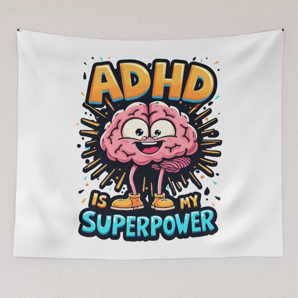 Item preview, ADHD Is My Superpower Funny Brain Humor designed and sold by Quirky Shirts.