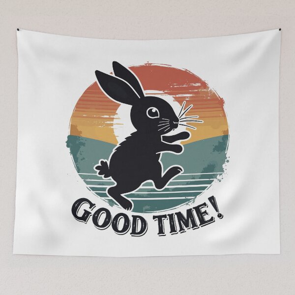 Item preview, Good Time Retro Rabbit Silhouette designed and sold by Quirky Shirts.