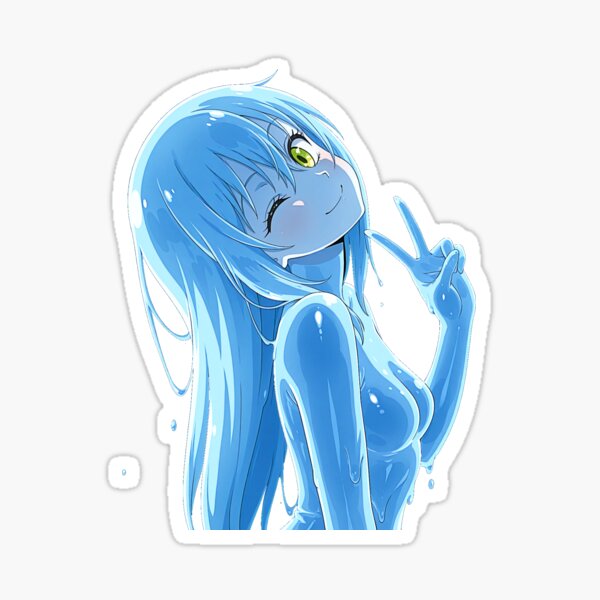 Artikel-Vorschau von Schleim Waifu Wink Frieden Sticker, designt und verkauft von LivensStickers.