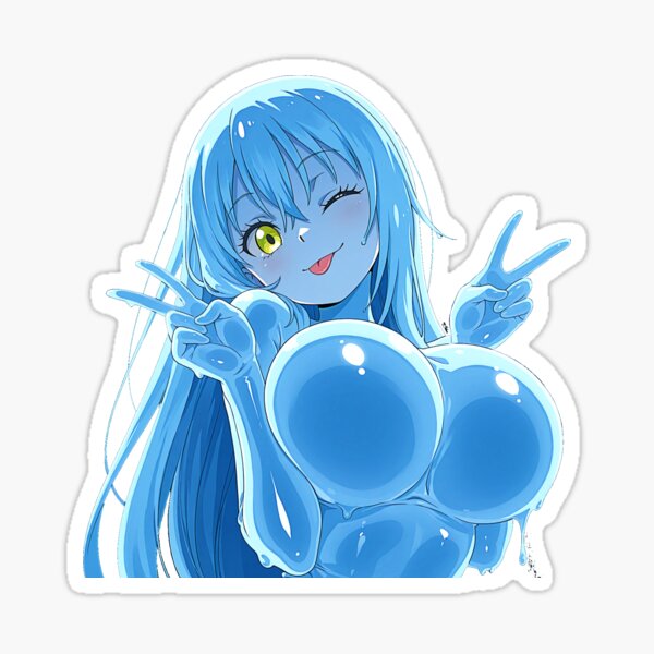 Artikel-Vorschau von Schleim Waifu Wink Doppelter Frieden Sticker, designt und verkauft von LivensStickers.