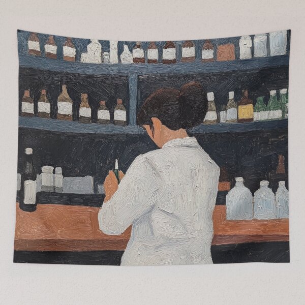 Item preview, Chemist | Post-impressionist painting style designed and sold by ComicsFactory.