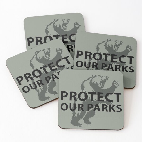 Item preview, PROTECT OUR PARKS - Grizzly bear (B) designed and sold by BasicArtChick.