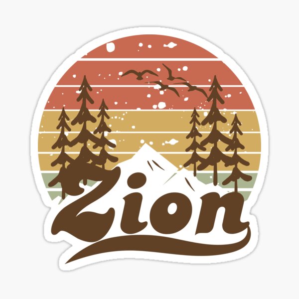 Vista previa del artículo con la obra «Pegatina clásica para camiseta del parque estatal nacional Zion», diseñado y vendido por ThinkNatural.
