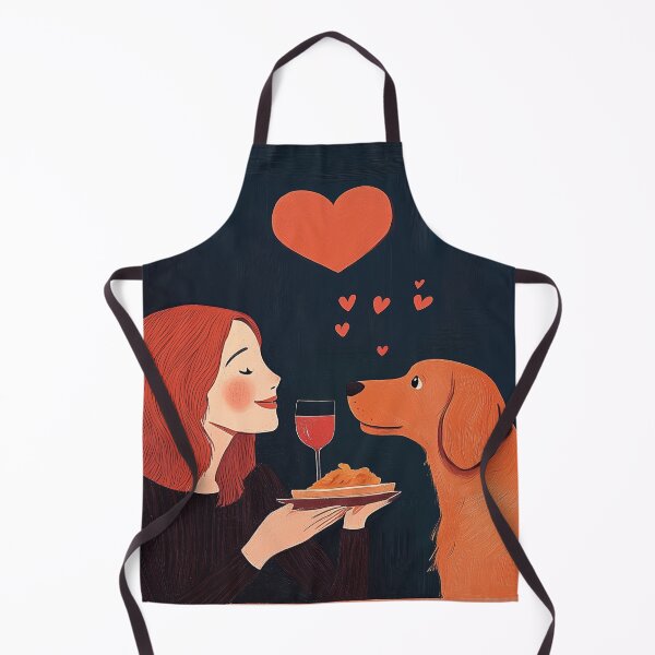 Item preview, A woman enjoys a romantic dinner with her dog in a cozy setting, expressing love through shared food and drinks designed and sold by olenapetol.