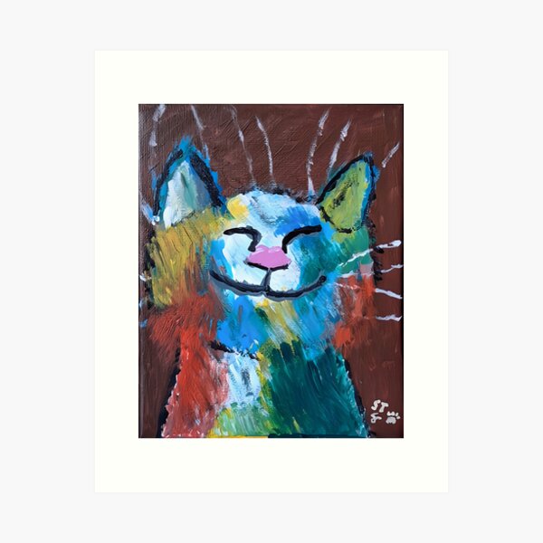 Item preview, Happy cat artist designed and sold by SGrasshoffArt.