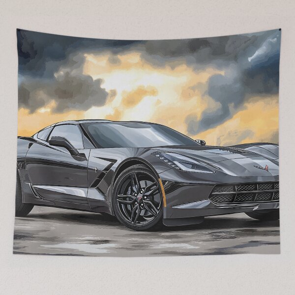 Item preview, Digital Pop Art – Grey Chevrolet Corvette Stingray C7 V designed and sold by AutoPopStudio.