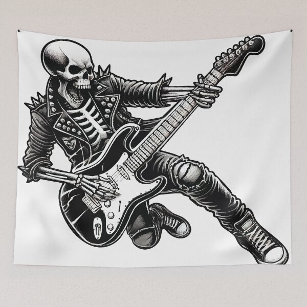Item preview, Rockstar Skull - Electric Guitar Sticker & T-Shirt designed and sold by krisssuarez.