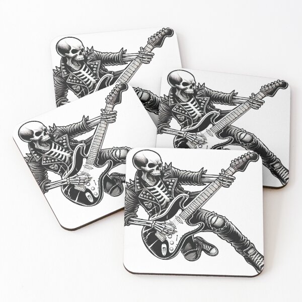 Item preview, Rockstar Skull - Electric Guitar Sticker & T-Shirt designed and sold by krisssuarez.