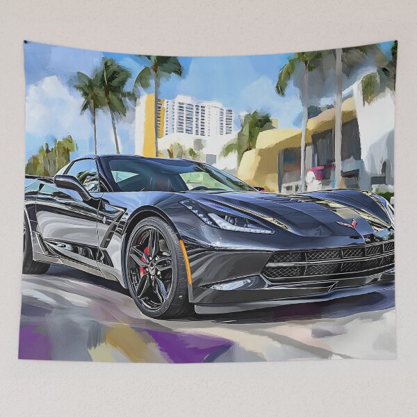 Item preview, Digital Pop Art – Grey Chevrolet Corvette Stingray C7 VIII designed and sold by AutoPopStudio.