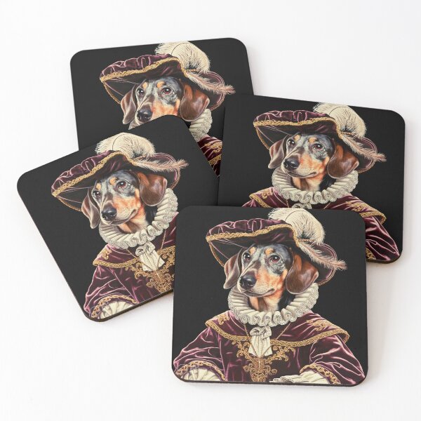 Item preview, Noble Dachshund in Historical Attire – Vintage Dog Portrait designed and sold by TrendWearLab.