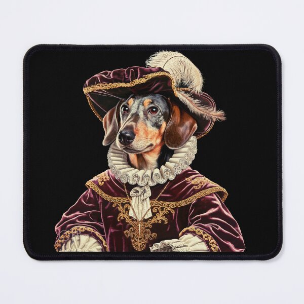 Artikelvorschau, Edler Dackel im historischen Gewand – Vintage Hundeportrait entworfen und verkauft von TrendWearLab.