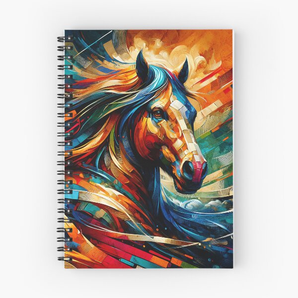 Item preview, Fiery Freedom: A Vibrant Abstract Horse in Motion, Wild Horse Home Decor, designed and sold by karinasalwaszka.