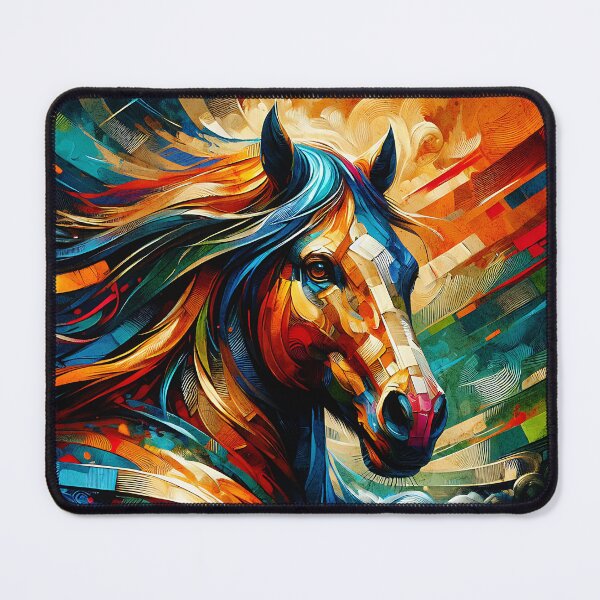 Item preview, Fiery Freedom: A Vibrant Abstract Horse in Motion, Wild Horse Home Decor, designed and sold by karinasalwaszka.