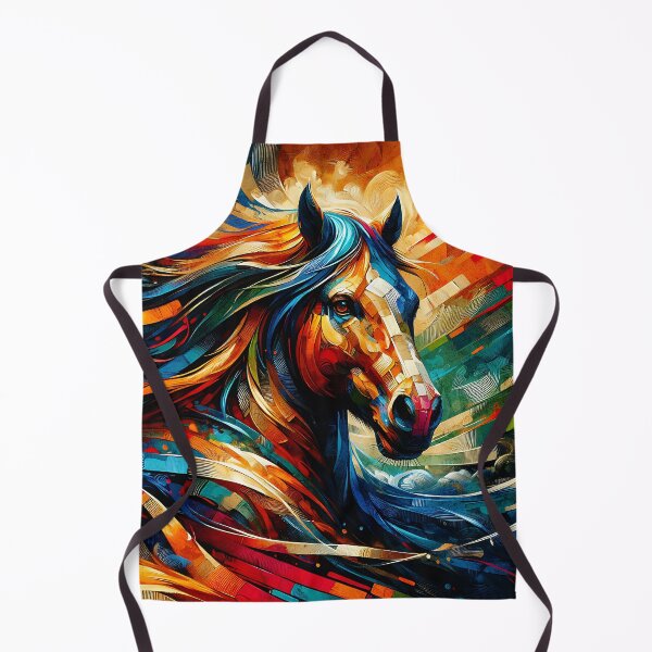 Item preview, Fiery Freedom: A Vibrant Abstract Horse in Motion, Wild Horse Home Decor, designed and sold by karinasalwaszka.