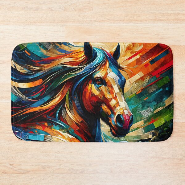 Item preview, Fiery Freedom: A Vibrant Abstract Horse in Motion, Wild Horse Home Decor, designed and sold by karinasalwaszka.