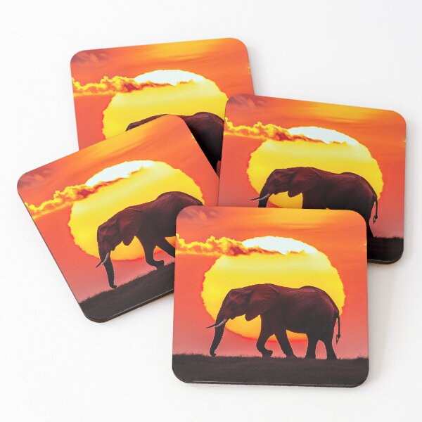 Item preview, African Elephant walking at sunrise - Wildlife photo designed and sold by TheArtistOf2022.