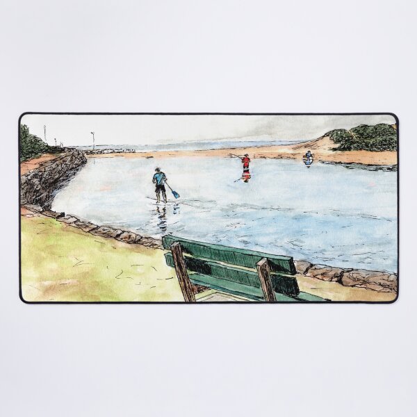 Item preview, Australian Scene - North Narrabeen Beach, Rockpool & Lagoon, NSW, Aus. designed and sold by Anne Huth.