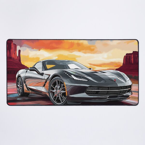 Item preview, Digital Pop Art – Gunmetal Grey Chevrolet Corvette Stingray C7 III designed and sold by AutoPopStudio.