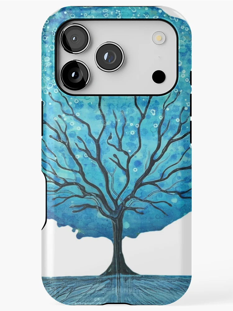 Thumbnail 1 of 4, iPhone Case, Blue Happy Tree designed and sold by Rafiwashere.