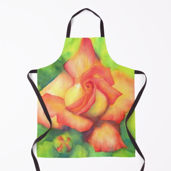 Item preview, Velvety peachy rose watercolor painting square designed and sold by KarenKaspar.
