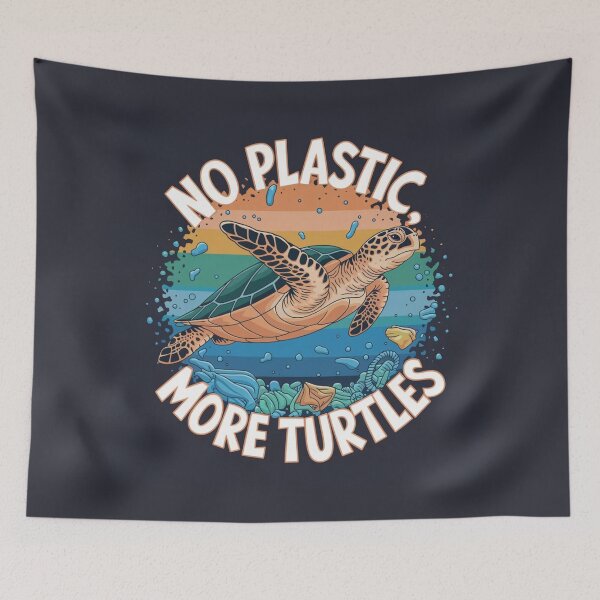 Item preview, No Plastic, More Turtles – Let’s protect our sea turtles! designed and sold by FrenchTouch77.